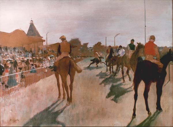 Degas Chevaux de courses devant les tribunes